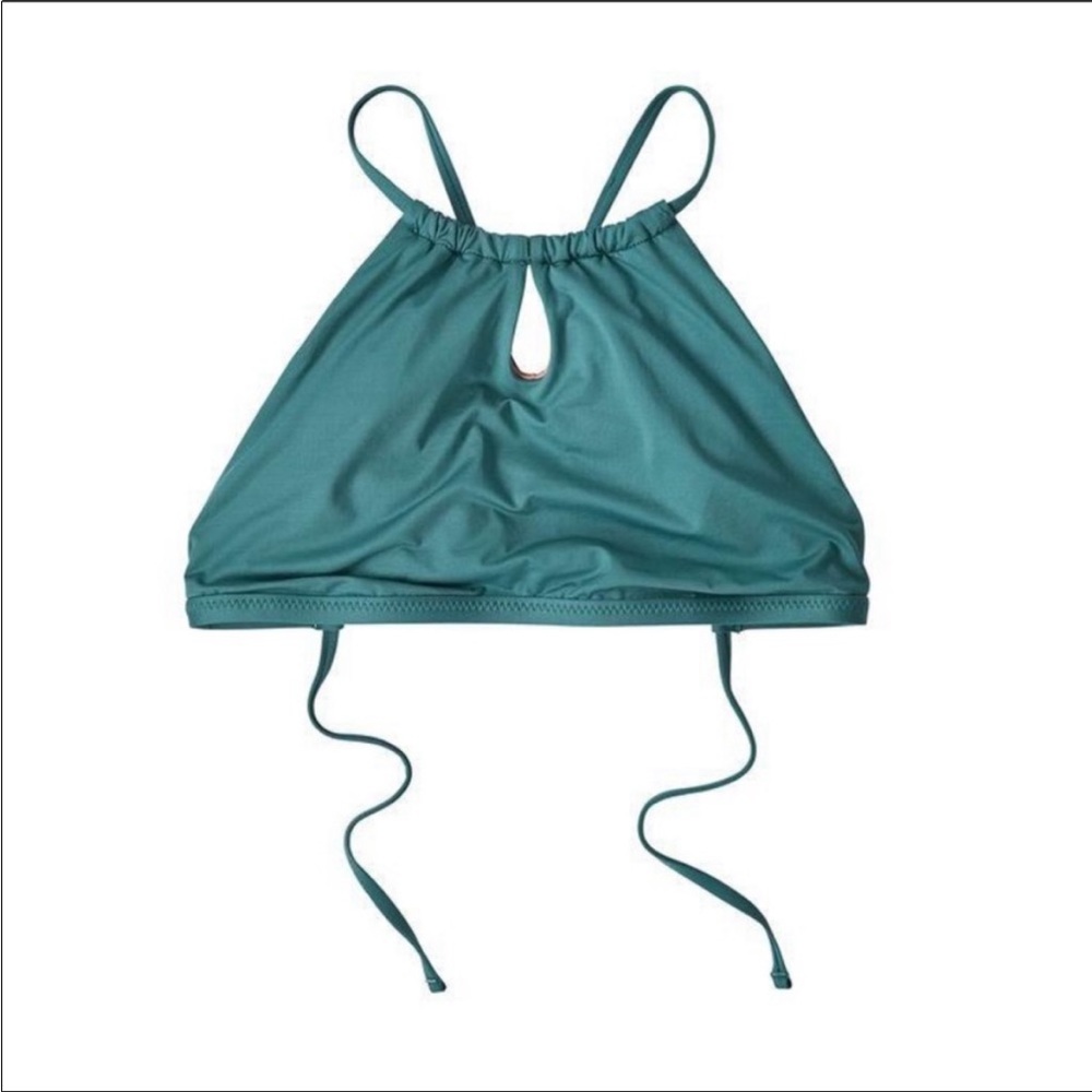 Patagonia Cliff Cruiser High Neck Bikini Top in Tasmanian Teal SZ M